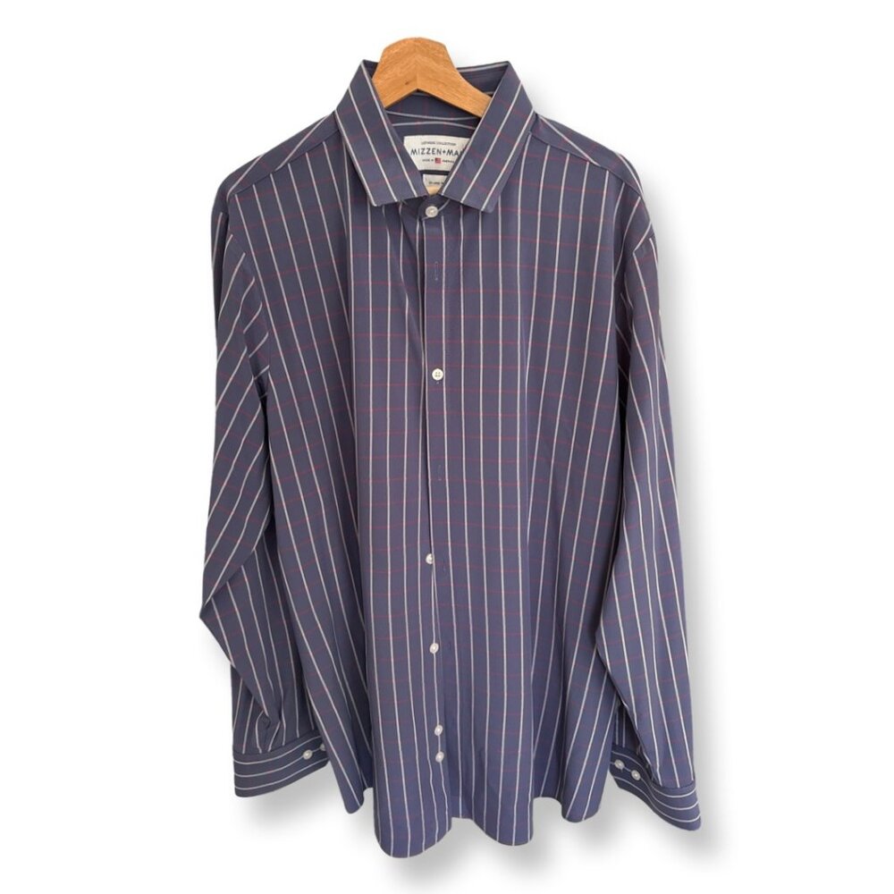 Mizzen+Main Mens Long Sleeve Button Up, XXL Trim Fit